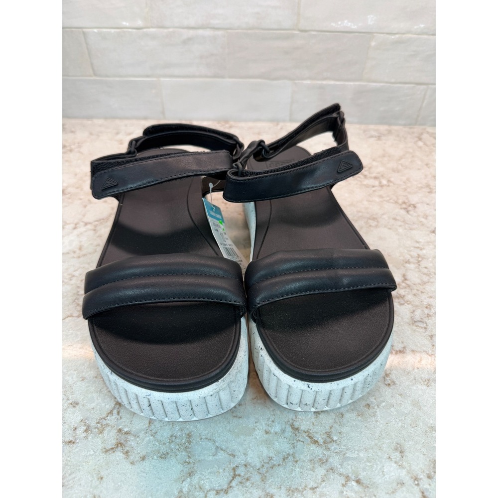 Reef Vista Higher Raya Black White Platform Sandals Womens 10 NEW